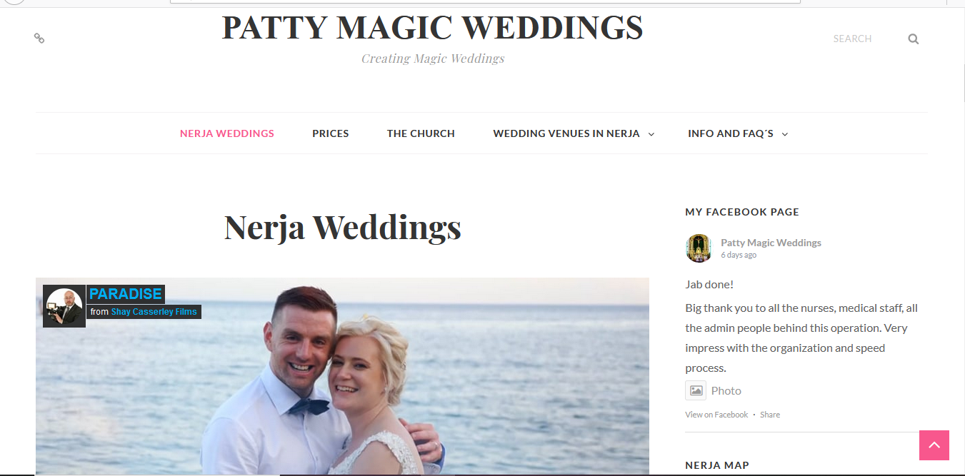 A wedding planner website